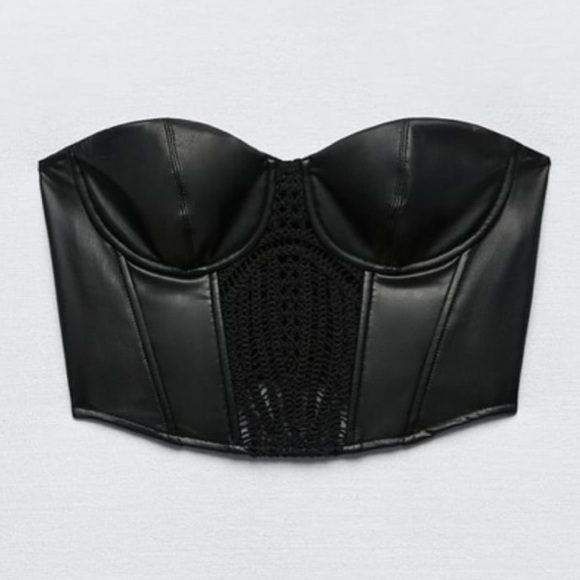 Zara Tops - Faux leather crop top